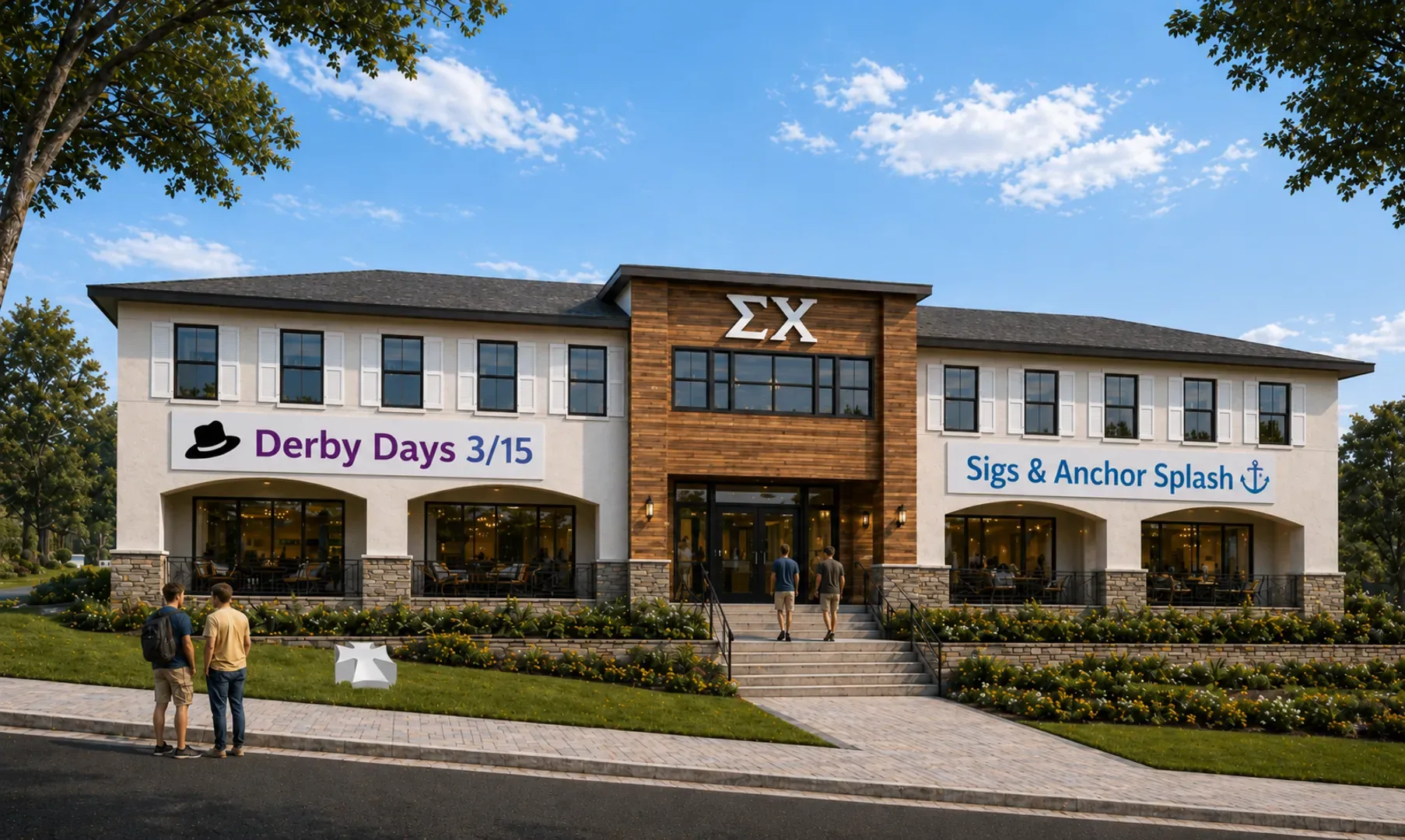 Hero render of the new Sigma Chi chapter house at 809 W. Pensacola Street