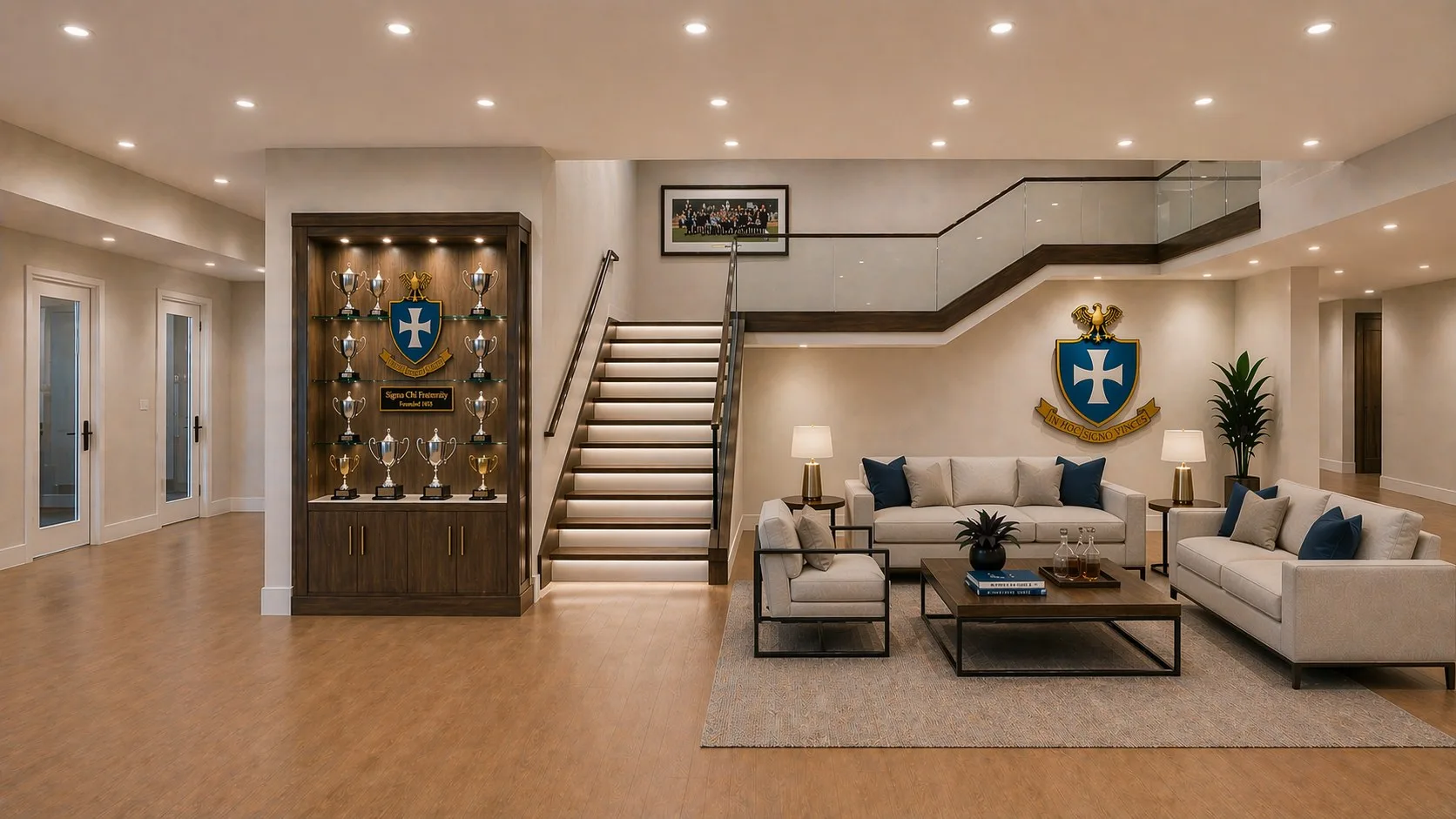 Interior staircase concept render of the central feature stairwell