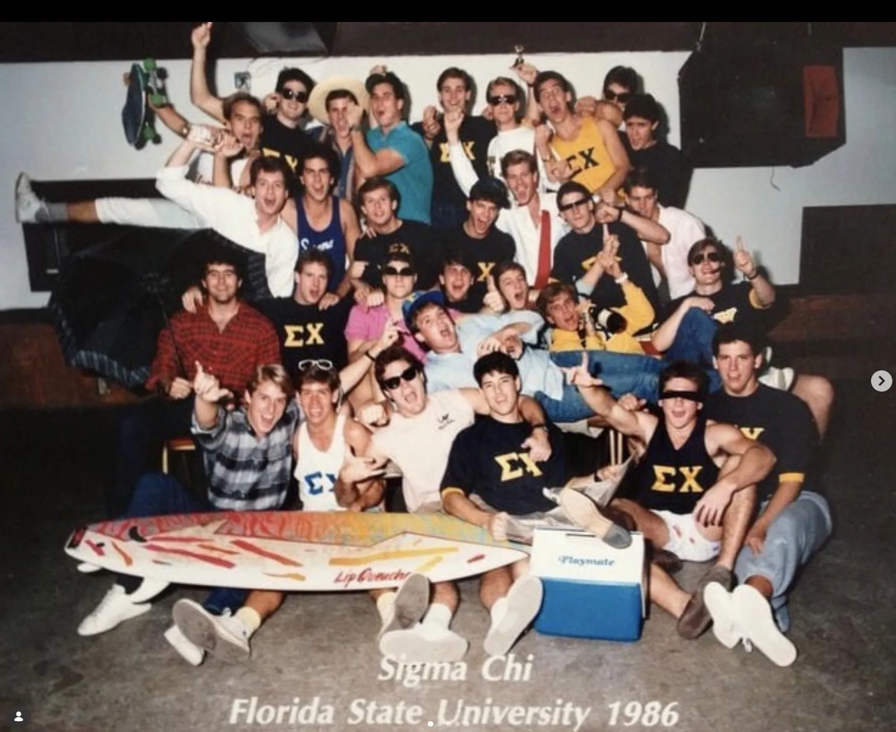 Sigma Chi Florida State brothers gathered in 1986, a chapter alumni snapshot